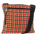 PRADA Shoulder Bag Coated Canvas Red Silver Auth YKZ305A-1