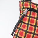 PRADA Shoulder Bag Coated Canvas Red Silver Auth YKZ305A-15