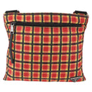 PRADA Shoulder Bag Coated Canvas Red Silver Auth YKZ305A-2