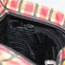 PRADA Shoulder Bag Coated Canvas Red Silver Auth YKZ305A-21