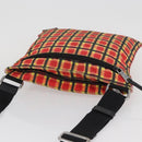 PRADA Shoulder Bag Coated Canvas Red Silver Auth YKZ305A-6