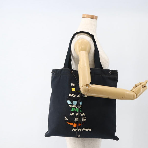 SAINT LAURENT Kahala Tote Bag Canvas Navy Auth YKZ306