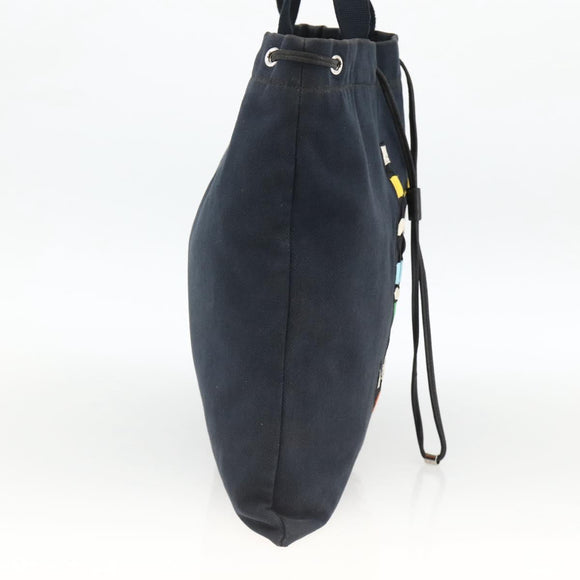 SAINT LAURENT Kahala Tote Bag Canvas Navy Auth YKZ306