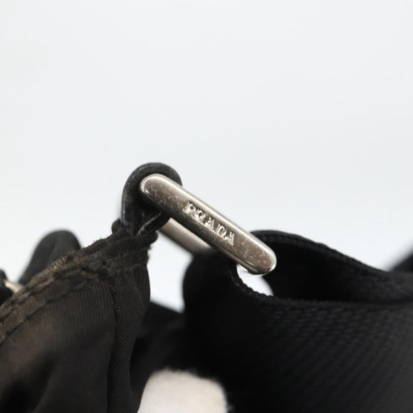 PRADA Shoulder Bag Nylon Black Silver Auth YKZ307