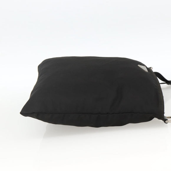 PRADA Shoulder Bag Nylon Black Silver Auth YKZ307
