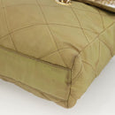 PRADA Chain Shoulder Bag Nylon Green Gold Auth YKZ308-9