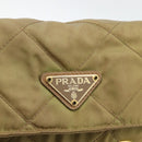 PRADA Chain Shoulder Bag Nylon Green Gold Auth YKZ308-17