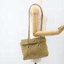PRADA Chain Shoulder Bag Nylon Green Gold Auth YKZ308-23