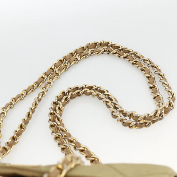 PRADA Chain Shoulder Bag Nylon Green Gold Auth YKZ308