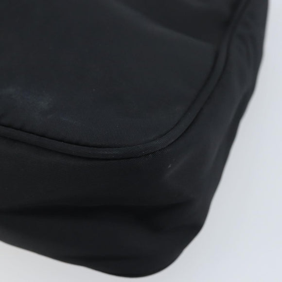 PRADA Hand Pouch Bag Nylon Black Silver Auth YKZ309