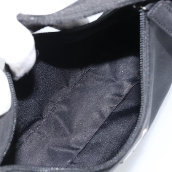 PRADA Hand Pouch Bag Nylon Black Silver Auth YKZ309