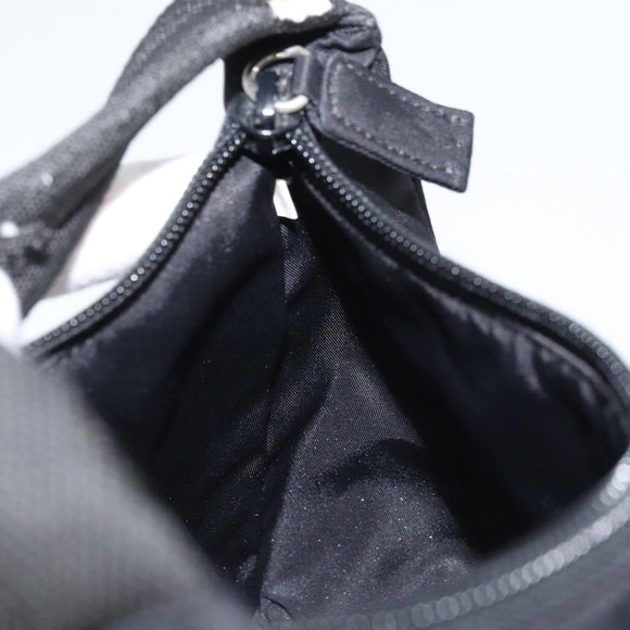 PRADA Hand Pouch Bag Nylon Black Silver Auth YKZ309