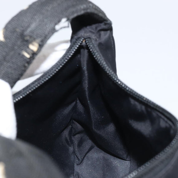 PRADA Hand Pouch Bag Nylon Black Silver Auth YKZ309