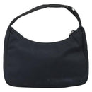 PRADA Hand Pouch Bag Nylon Black Silver Auth YKZ309-2