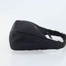 PRADA Hand Pouch Bag Nylon Black Silver Auth YKZ309-3