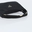PRADA Hand Pouch Bag Nylon Black Silver Auth YKZ309-7