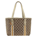 GUCCI GG Canvas Sherry Line Tote Bag Beige Gold 137396 Auth YKZ311-13