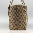 GUCCI GG Canvas Sherry Line Tote Bag Beige Gold 137396 Auth YKZ311-4