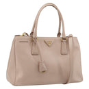 PRADA Galleria Hand Bag Safiano leather 2way Pink Gold Auth YKZ312-1
