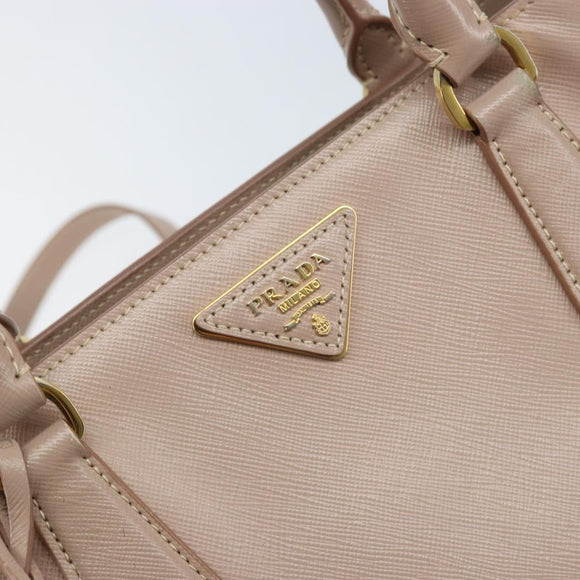 PRADA Galleria Hand Bag Safiano leather 2way Pink Gold Auth YKZ312