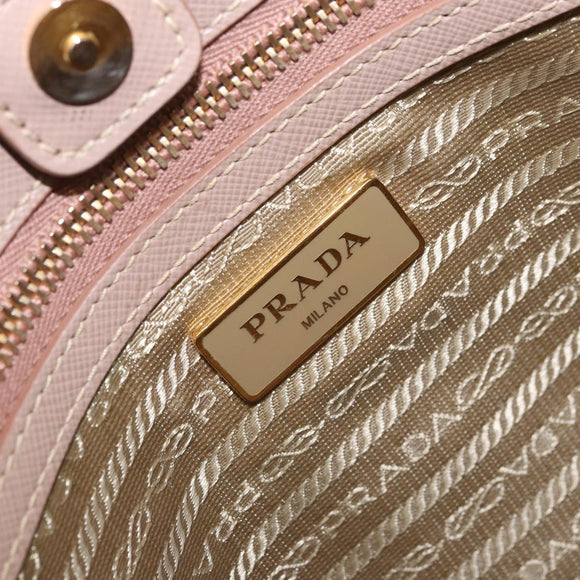PRADA Galleria Hand Bag Safiano leather 2way Pink Gold Auth YKZ312