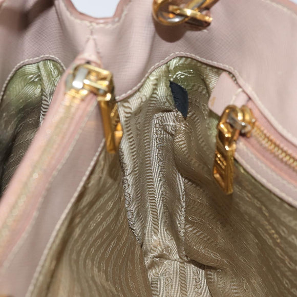 PRADA Galleria Hand Bag Safiano leather 2way Pink Gold Auth YKZ312