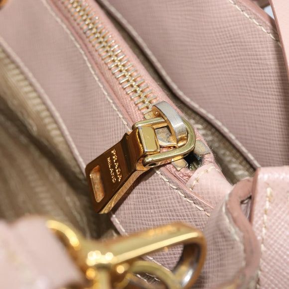 PRADA Galleria Hand Bag Safiano leather 2way Pink Gold Auth YKZ312
