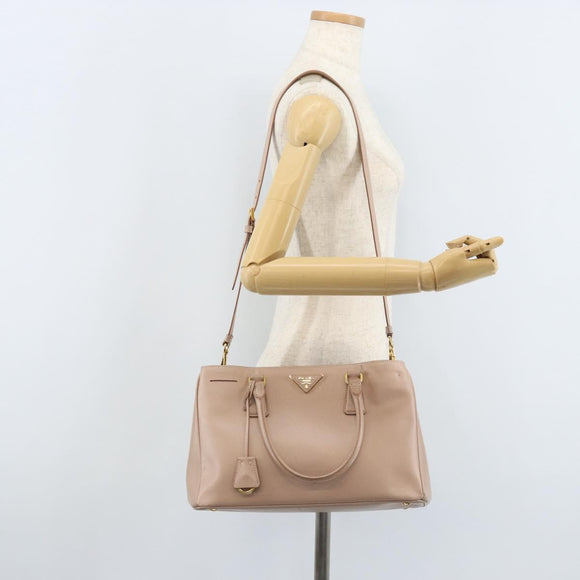 PRADA Galleria Hand Bag Safiano leather 2way Pink Gold Auth YKZ312