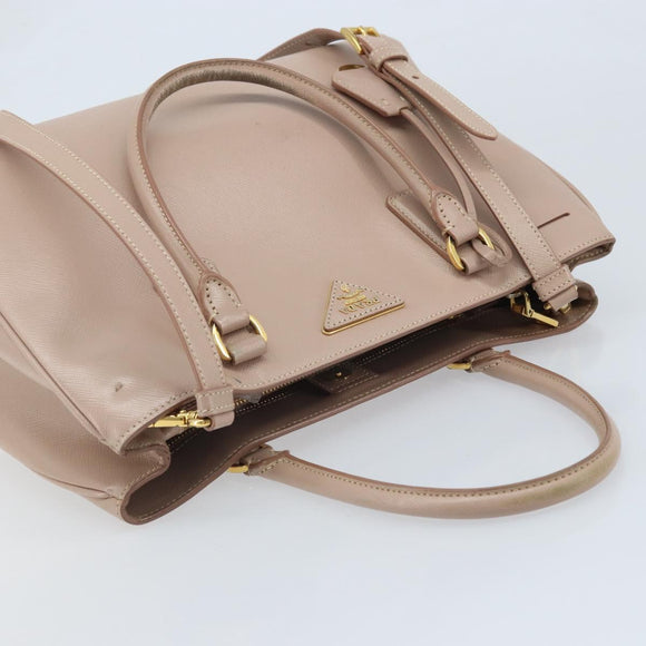 PRADA Galleria Hand Bag Safiano leather 2way Pink Gold Auth YKZ312