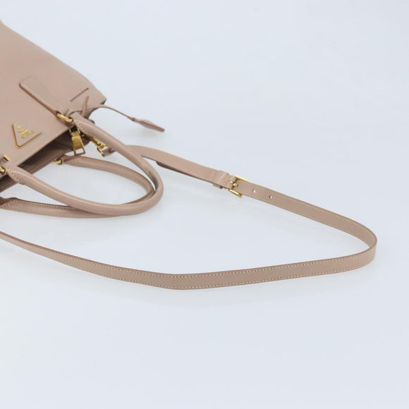 PRADA Galleria Hand Bag Safiano leather 2way Pink Gold Auth YKZ312