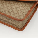 CELINE Macadam Canvas Shoulder Bag PVC Beige Gold Auth YKZ313A-9