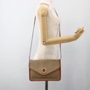 CELINE Macadam Canvas Shoulder Bag PVC Beige Gold Auth YKZ313A-24
