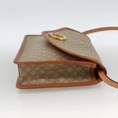 CELINE Macadam Canvas Shoulder Bag PVC Beige Gold Auth YKZ313A-4
