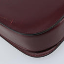 CELINE Shoulder Bag Leather Bordeaux Gold Auth YKZ314-16