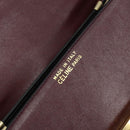 CELINE Shoulder Bag Leather Bordeaux Gold Auth YKZ314-19