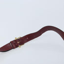 CELINE Shoulder Bag Leather Bordeaux Gold Auth YKZ314-8