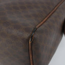 CELINE Macadam Canvas Hand Bag PVC Leather Brown Gold Auth YKZ329-14