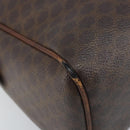 CELINE Macadam Canvas Hand Bag PVC Leather Brown Gold Auth YKZ329-15