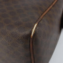 CELINE Macadam Canvas Hand Bag PVC Leather Brown Gold Auth YKZ329-16