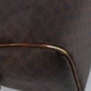 CELINE Macadam Canvas Hand Bag PVC Leather Brown Gold Auth YKZ329-9