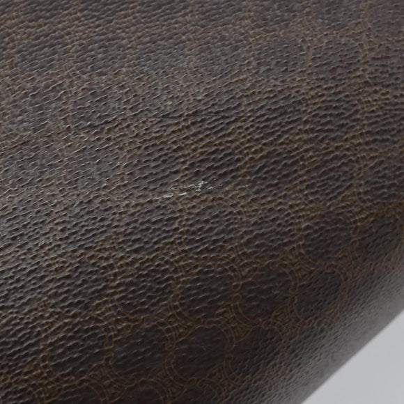 CELINE Macadam Canvas Hand Bag PVC Leather Brown Gold Auth YKZ329