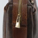 CELINE Macadam Canvas Hand Bag PVC Leather Brown Gold Auth YKZ329-19