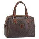 CELINE Macadam Canvas Hand Bag PVC Leather Brown Gold Auth YKZ329-1
