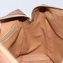 CELINE Macadam Canvas Hand Bag PVC Leather Brown Gold Auth YKZ329-21