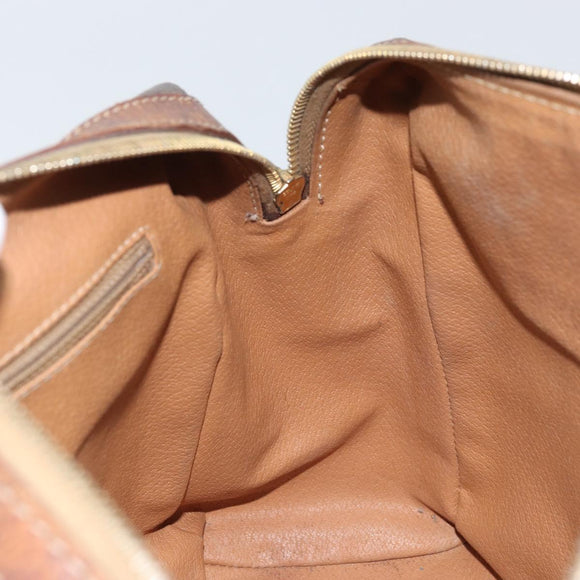 CELINE Macadam Canvas Hand Bag PVC Leather Brown Gold Auth YKZ329