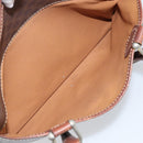 CELINE Macadam Canvas Hand Bag PVC Leather Brown Gold Auth YKZ329-25