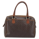 CELINE Macadam Canvas Hand Bag PVC Leather Brown Gold Auth YKZ329-2