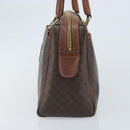 CELINE Macadam Canvas Hand Bag PVC Leather Brown Gold Auth YKZ329-4