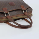 CELINE Macadam Canvas Hand Bag PVC Leather Brown Gold Auth YKZ329-7