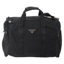 PRADA Boston Bag Nylon 2way Black Silver Auth YKZ331-13